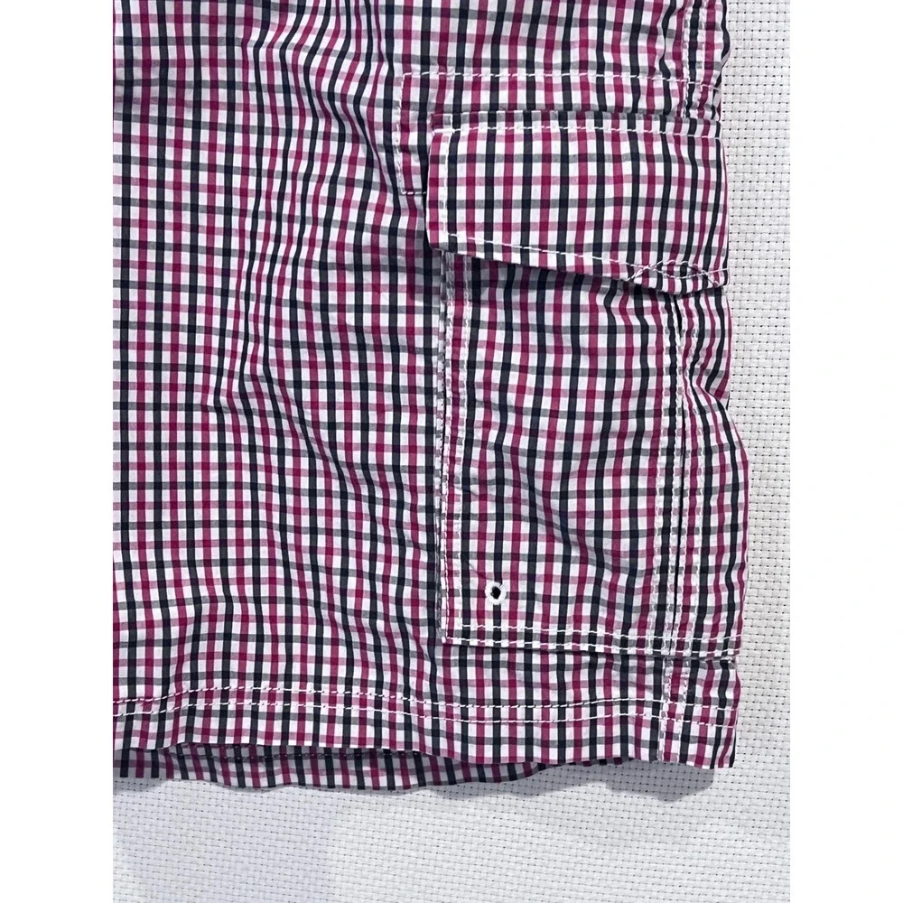 LL Bean Mens 40W Vacationland Swim Short Plaid Cargo Preppy NWT‎